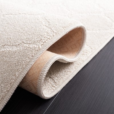 Ivory Hand-knotted Rectangular Synthetic Area Rug