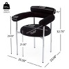 Modern Fabric Upholstered Dining Arm Chairs Set of 2,Curved Back Armrest Dining Chair with Metal Legs,U-Shaped Kitchen Dining Armchair-Coolbibila - 4 of 4
