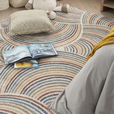Multicolor Abstract Rectangular 4' x 6' Synthetic Rug