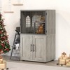 Villa Litter Box Enclosure With Platform - Double Layer Hidden Furniture, Indoor Modern Cat Washroom, House With Ladder, 33.5" L x 17.9" W x 41.9" H - 2 of 4