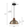LLHZSY Hammered Pendant Chandelier Light 10 1/4" Wide Light Fixture for Kitchen Island Dining Room - Antique Bronze - 3 of 4