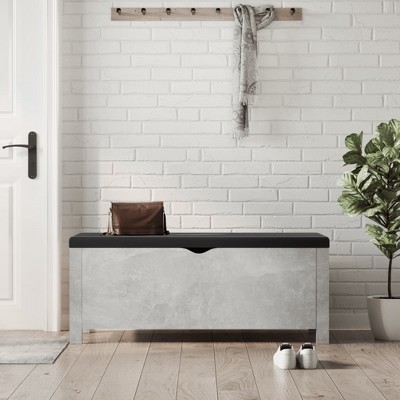 vidaXL Storage Box with Cushion Concrete Gray 41.3"x15.7"x17.7"