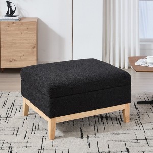 TUYOHW 33.86" Storage Ottoman with Reversible Tray Top,Boucle End of Bed Ottoman Bench,Ottoman for Living Room,Bedroom,Entryway - 1 of 4