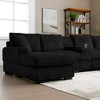 126" Fabric U-Shaped Cloud Sectional Sofa with Console, Cup Holders, USB and Double Chaise - 3 of 4