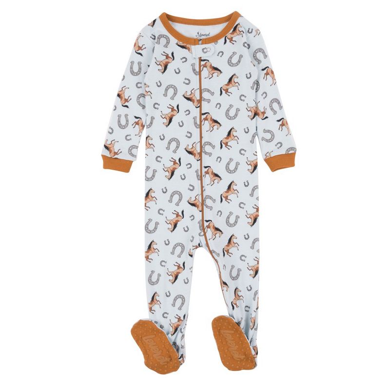 Leveret Footed Sleeper Cotton Boys Pajamas, 1 of 3
