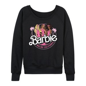 Women's - Barbie - Malibu California Lightweight French Terry Wide Neck Long Sleeve Shirt - 1 of 4