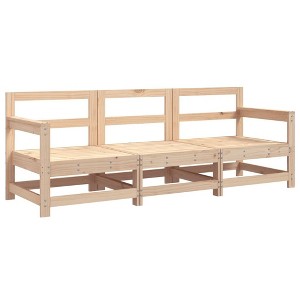 vidaXL Patio Lounge Set - 3 Piece Wood Furniture for Garden/Patio with Modular Design, Brown Pine, Comfortable Seating for Outdoor - 1 of 4