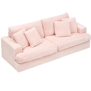 NicBex 79.33 Inch Modern Corduroy Couch,3-Seater Sofa with 4 Pillows for Living Room,Small Space,Office,Apartment - 1 of 4