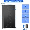 AOBABO 15.75in D x 35.43in W x 72in H, 10 Doors Metal Lockers for Employees School  Storage,Sturdy Steel Construction,Assembly Required,Black - 3 of 4