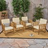 Casa 4pk Acacia Club Chairs - Brown/Cream - Christopher Knight Home - 4 of 4