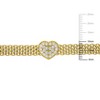 EVERLY JEWELRY | Yellow Plated Sterling Silver 3/4 CT TGW Cubic Zirconia Mesh Heart Necklace, 17"+1.5" Ext. - 2 of 4