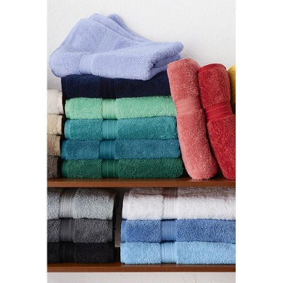 Blue Supima Cotton Dobby Weave Bath Towel