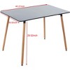 Modern Rectangle Dining Table, with Metal Legs Brace, Office Table, Coffee Table, for Living Room, Kitchen - 2 of 4