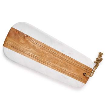 GAURI KOHLI Sulguni Marble & Wood Cutting Board, White