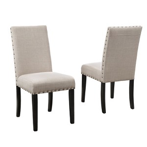 NicBex Upholstered Fabric Dining Chair with Backrest & Nailhead Trim for Kitchen,Dining Chair,Set of 2 - 1 of 4