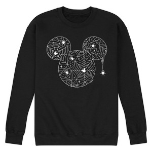 Men's - Disney - Mickey Head Spider Web Graphic Fleece Sweatshirt - 1 of 4