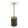 Uttermost Kaufman Accent Table- Contemporary Design with Thick Crystal Slab and Antique Brass - 4 of 4