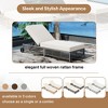 2 Wheeled Rattan Chaise Lounges: 5-Position Backrest, Cushions, Ideal for Garden/Outdoor Areas - 2 of 4