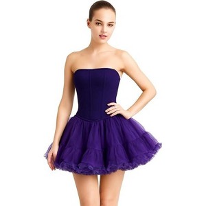 BellaSous Women’s Multi-Layered Tutu Skirt, Adult Costume Skirt for Halloween, Parties, and Dress-Up Events- Black - 1 of 4