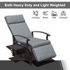 DOMETOUR Adjustable Patio Recliner Chair with Flip Table, Removable Cushions, 350lbs Support, Gray - 3 of 4