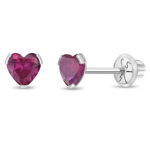 Girls' Tiny CZ Heart Screw Back 14k Gold Earrings - In Season Jewelry - 1 of 4