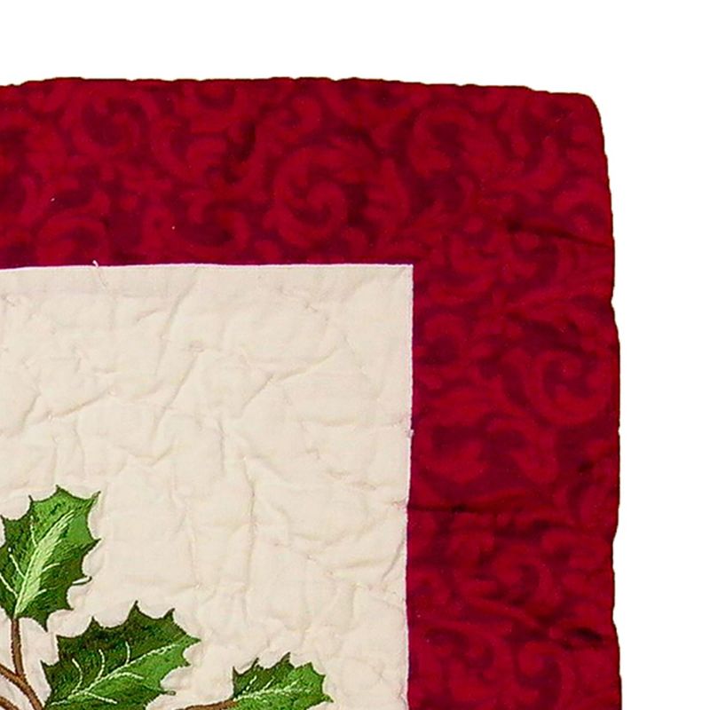 C&F Home 14" x 14" Holly Boughs Quilted Pillow, 2 of 4