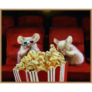 28" x 23" Movie Night II by Lucia Heffernan Framed Canvas Wall Art Print - Amanti Art - 1 of 4