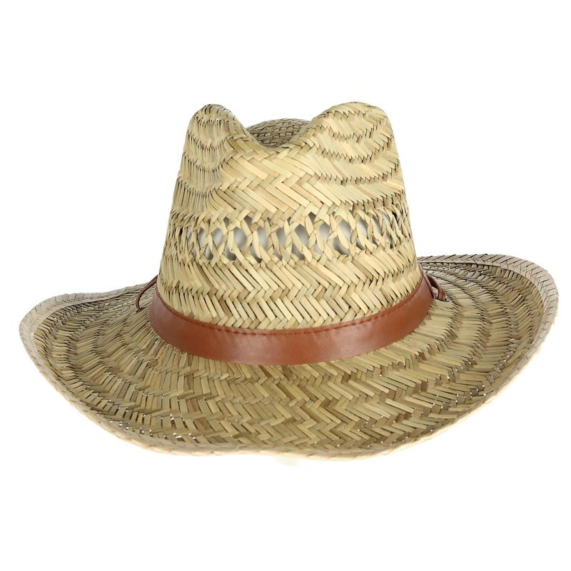 Kenny K Men's Rush Straw Lightweight Safari Hat with Chin Cord, 1 of 5
