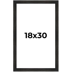 PosterPalooza | 18x30 Wide Barnwood Picture Frame, UV Acrylic, 6 Finishes - Grey, Brown, White, and Black - 1 of 4