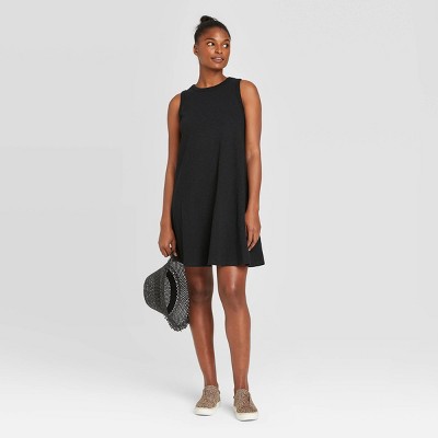 black cowl neck mini dress