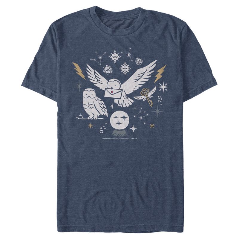 Men's Harry Potter Hedwig Winter Owl T-Shirt, 1 of 5