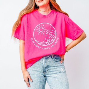 Simply Sage Market Happiness Comes In Waves Circle Garment Dyed Tee - 1 of 4