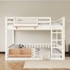 KWPZQEB Bunk Bed, Wooden Bunk Bed w/ Ladder & Safety Guardrails, Pegboard & Bookshelf, Floor Bunk Bed, No Box Spring Needed - 2 of 4