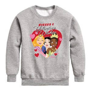 Boys' - Disney - Kisses and Valentine Wishes Graphic Long Sleeve Fleece Sweatshirt - 1 of 4
