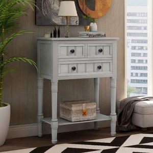 KTMBDW Console Table with Drawers, Narrow Wood Accent Sofa Table Entryway Table with Storage Shelf for Entryway, Hallway, Living Room - 1 of 4