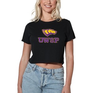 Women's University Of Wisconsin Stevens Point Distressed Primary Crop Top T-Shirt - 1 of 4