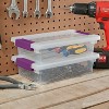 Sterilite 1.9qt Purple Latch Box Clear: Plastic Storage Bin with Lid, Portable, Stackable, Built-In Handles, Universal Use - 2 of 4