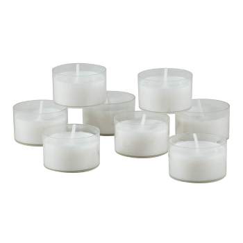 6-7hr Long Burning Tealight Unscented Candles White - Stonebriar Collection