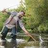 Fishing Landing Net with Wooden Handle, Soft Rubber Catch and Release Net for Freshwater and Saltwater - 3 of 4