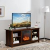Costway  58'' 2-Tier Fireplace TV Stand W/18'' 1400W Electric Fireplace 65'' - 3 of 4