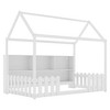 CAVINAS Twin Size Childlike House Bed Frame with Storage Bookshelf & LED Light,Modern Floor Bed for Kids Room,Bedroom,Playroom - 4 of 4