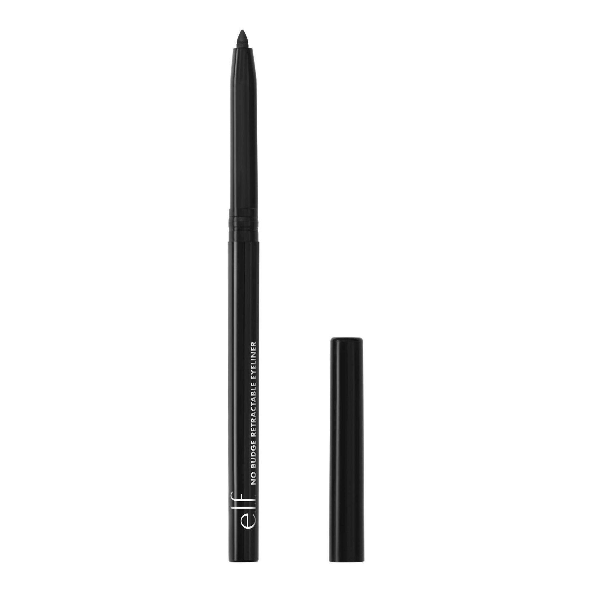 e.l.f. No Budge Retractable Waterproof Eyeliner - Black - 0.006oz: Paraben-Free, Vegan, Matte Finish, Pencil Form