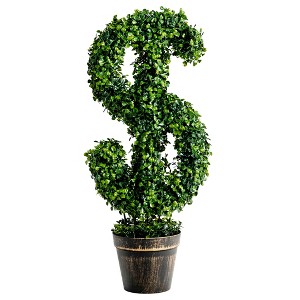 Costway 2FT Artificial Boxwood Topiary Plant Faux Decorative Tree Indoor Outdoor - 1 of 4