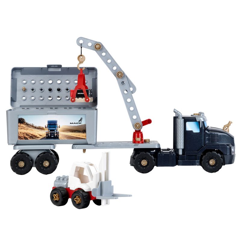Theo Klein 89 Piece Mack Semi Truck 4 in 1 Convertible Building Play Set Toy with Removeable Tool Box, Crane, and Forklift for Ages 3 & Up, 3 of 7