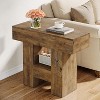 Tribesigns Narrow End Table, Farmhouse Sofa Side Table with 2-Tier Storage Shelf and Heavy Duty Base for Living Room - 2 of 4
