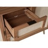 Storage Cabinet With Rattan Doors, Rattan Sideboard Cabinet With 2 Doors 3 Drawers, Freestanding Storage Cabinet For Living Room & Hallway - 4 of 4