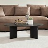 OUTSUPPLY Coffee Table, Modern MDF Pedestal Table for Small Spaces, Apartment Living Room & Bedroom, Easy Assembly - 3 of 4