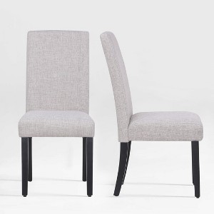 WestinTrends  Upholstered Linen Fabric Dining Chair (Set of 2) - 1 of 4