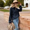 Anna-Kaci Women's Long Sleeve Ribbed Knit Sweater with Drop Shoulder Design - 3 of 4