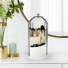 LunaLulinlk Toothbrush Holders with Sliding Lid, Rotating 3 Slots Bathroom Organizer Countertop, Tooth Brush Toothpaste Holder Bathroom - 3 of 4